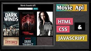 Movie API Using Javascript | Simple Javascript Project | #javascript #htmltutorial #css #frontend