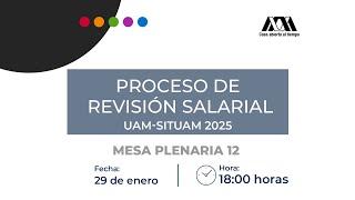 Mesa Plenaria 12. Revisión salarial UAM-SITUAM 2025