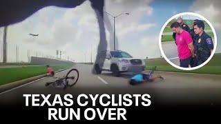 Wild video shows cyclists run over by suspected drunk driver near DFW Airport