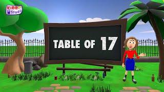 Table of 17 | Musical Table of Seventeen | 17X1= 17 | Learn Multiplication Table of 17 | Kiddo Study