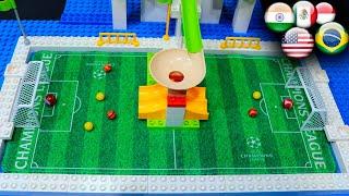 Marble soccer - Funnel to the goal - #42 Fubeca's Marble Runs