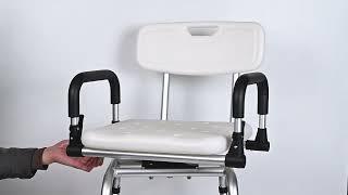 360° Swivel Shower Chair with Flip-up Armrest and Adjustable Height - LIVINGbasics®
