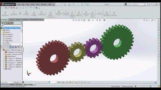 Solidworks Simple gear train design complete tutorial.