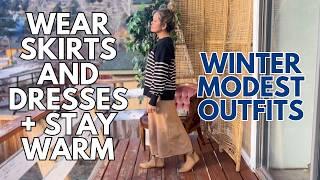 WINTER DRESS AND SKIRT OUTFITS | MODEST OUTFITS | Frugal Living Christian Homemaking