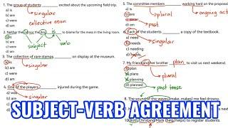 Subject Verb Agreement Practice | Exam Reviewer