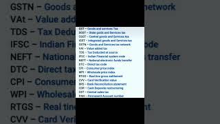 Important full form of ,GST,Sgst,cgst,IGST,@Esha-cv4hm