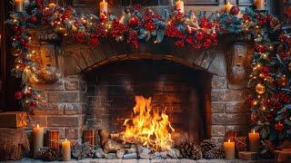 Relieve Stress with Relaxing Christmas Jazz Music  Crackling Fireplace at Cozy Christmas Ambience