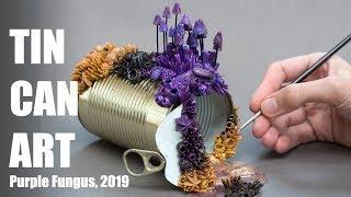 Polymer Clay Sculpture - Purple Fungus - Time Lapse