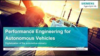 Performance Engineering Autonomous Vehicles