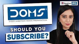 DOMS IPO - APPLY or NOT? | DOMS Industries IPO Review & IPO Details