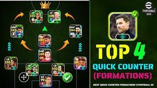 Top 4 Quick Counter Best Formations eFootball 2025  | Quick Counter Best Formation eFootball 