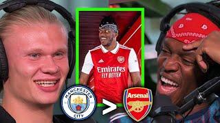 Erling Haaland CLOWNS KSI For Being "Trophyless" Arsenal Fan