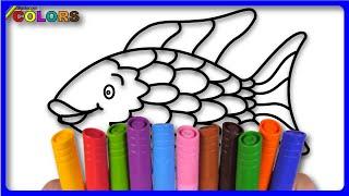 ANIMALS  Immerse in Creativity : Fish Drawing, Coloring, and BIG Marker Pencil  / AKN Kids House