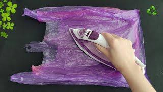 IRON a plastic shopping bag, you will not believe the incredible results. Home decor DIY Idea