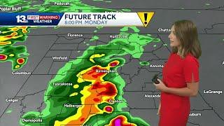 Alabama's weather will remain stormy through Memorial Day, with heavy rain, lightning