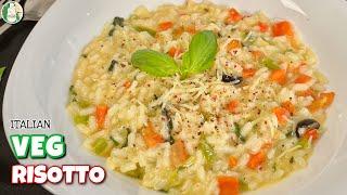 Italian Veg Risotto Recipe - Creamy and Delicious Vegetarian Italian Risotto - Sattvik Kitchen