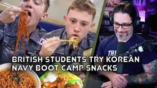 US Marine Reacts - 'British Students Try Korean Navy Boot Camp Snacks'