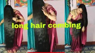 long hair combing 