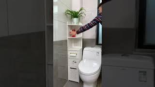 Small Bathroom Storage Toilet Paper Storage Corner Floor Cabinet   Bathroom Organizer Furniture