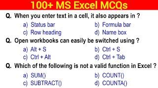 100+ MS Excel MCQ Questions and Answers