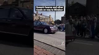 Queen’s Hearse and Royals Being Driven to Windsor