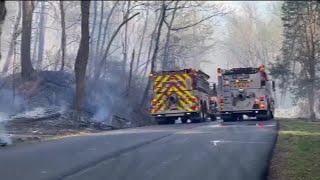 Emergency crews responding to multiple brush fires in central Virginia and Shenandoah Valley