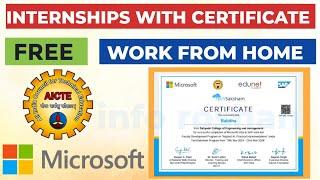 Microsoft free internship with certificate online | Internship 2025 | Work From Home Internships
