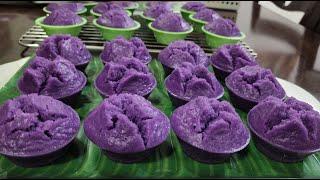 UBE PUTONG BIGAS RECIPE (BINGKANG PINALUTAW IN BISAYA) | HOW TO MAKE PUTONG BIGAS USING RICE FLOUR