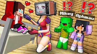 TV WOMAN POMNI fell in LOVE with JJ! MIKEY and APHMAU are jealous in Minecraft - Maizen