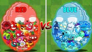 PvZ2 Team RED vs Team BLUE - Who Will Win? Plant Vs Plant.