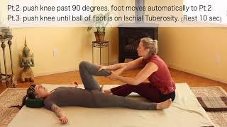 Thai Massage leg stretches demo - Lower Back pain relief