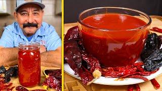 Mexican RED CHILE SAUCE Recipe  for Tamales, Enchiladas, Asado, Chili con Carne & More