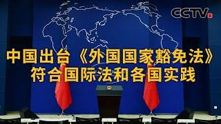 中国出台《外国国家豁免法》 中国外交部：符合国际法和各国实践 |《中国新闻》CCTV中文国际