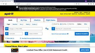 Book Flight Tickets Online with Low Fare Airline Spirit Airlines