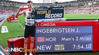 Ingebrigtsen DEMOLISHES 2 mile world record at Paris Diamond League | NBC Sports