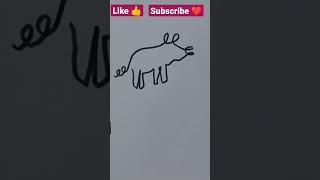 One line Pig Art | Easy One Stroke Drawing | Drawing Pig in One Line | Satisfying Creative Art