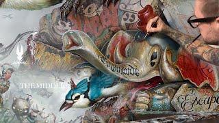 Greg CRAOLA Simkins takes on one of his MOST AMBITIOUS PAINTINGS to date with "The Middle"
