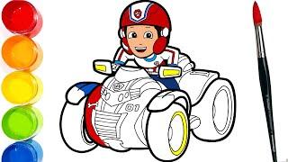 PAW PATROL Ryder and His ATV Quad Bike . Drawing and Coloring Pages | Tim Tim TV