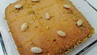 Harissa Recipe | Arabic Dessert Basbousa Recipe | Suji ka Cake | Semolina Cake