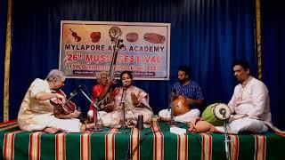 Mylapore Arts Academy - 26th Music Festival 2023 - Dr. Brindha Manickavasakan Concert.