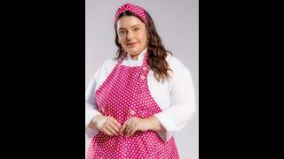 Avental Plus Size - Modelo Roma Poá Pink - Uniblu