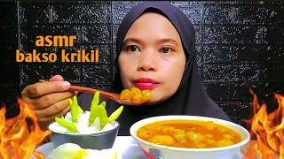 ASMR  BAKSO KRIKIL + LALAPAN CABE RAWIT     ||  MUKBANG INDONESIA