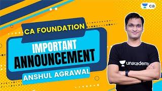 Board Exam Cancelled | CA Foundation | Anshul Agrawal
