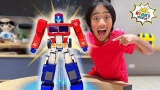 This Transformers  Optimus Prime transforms by Itself! Ryan's World