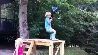 3 Year Old Kids on a Zip Line