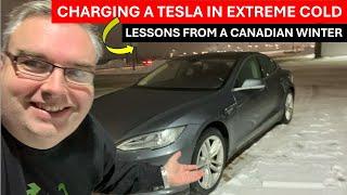 Tesla Charging in Canadian Winter Extreme Cold Instructions