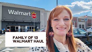 FAMILY OF 13 WALMART HAUL