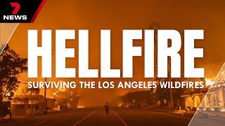 Dramatic doorbell footage of father fleeing LA wildfire | Hellfire short documentary | 7NEWS