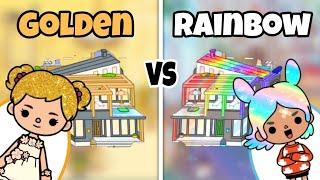 Toca life world | Rainbow girl  vs Golden girl  [ cute toca boca house ideas ]