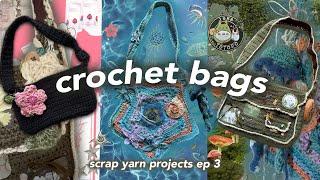 Crocheting Bags With Scrap Yarn  | Scrap Yarn Projects ep 3 |  Ocean themed, Earthy  , Chic ~